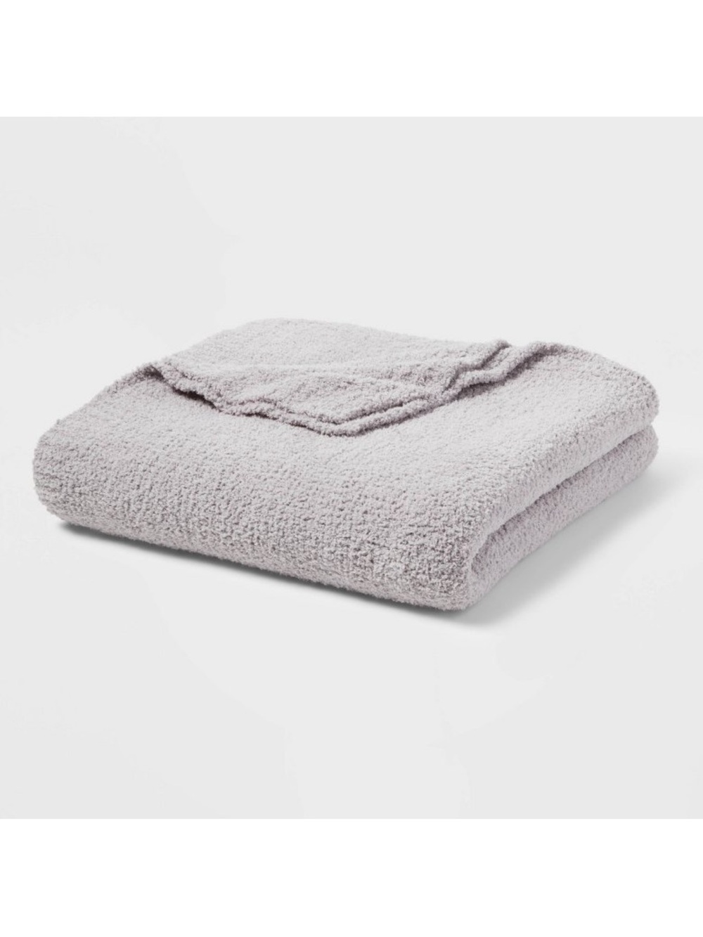 Threshold F/Q Cozy Chenille Knitted Bed Blanket Gray